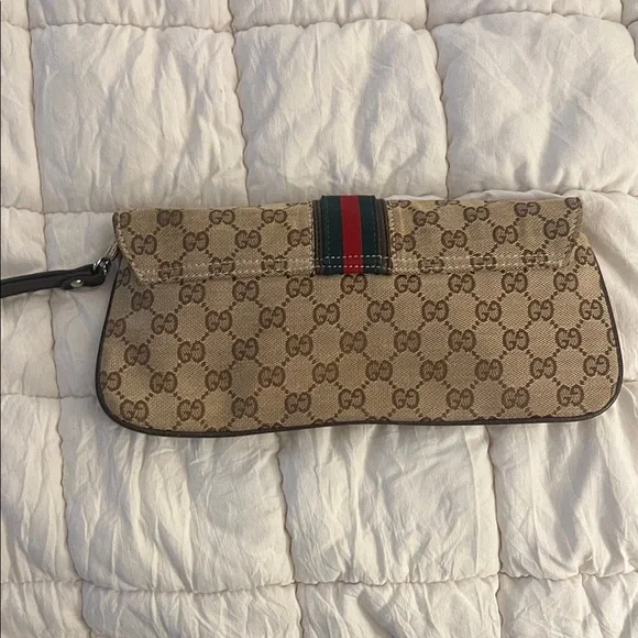 Gucci Beige and Black Monogram Wristlet - Picture 3 of 3